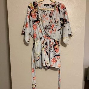 Lulus Light Blue Floral Romper